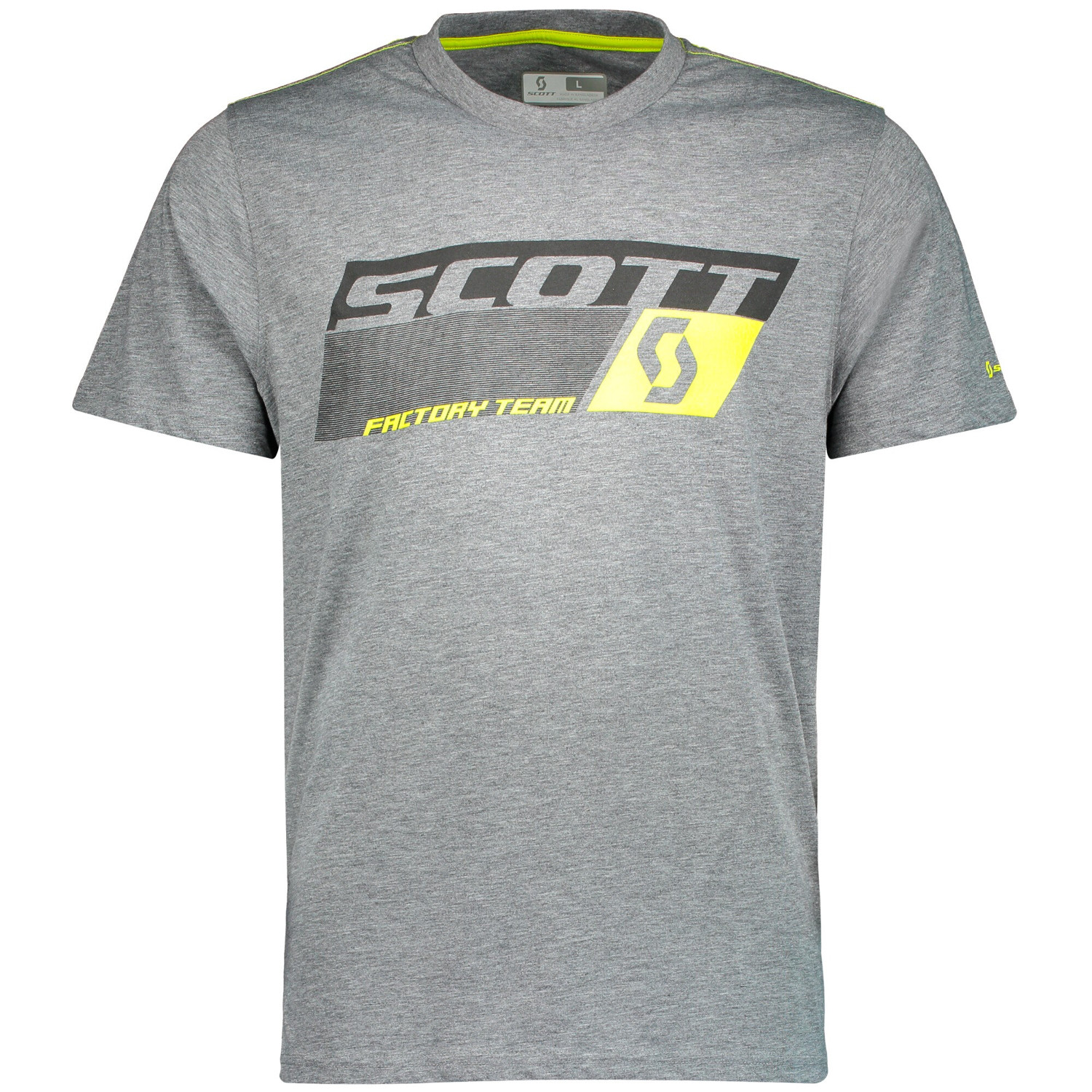 Scott T-Shirt Factory Team Dri Gris foncé Melange/Sulphur Jaune