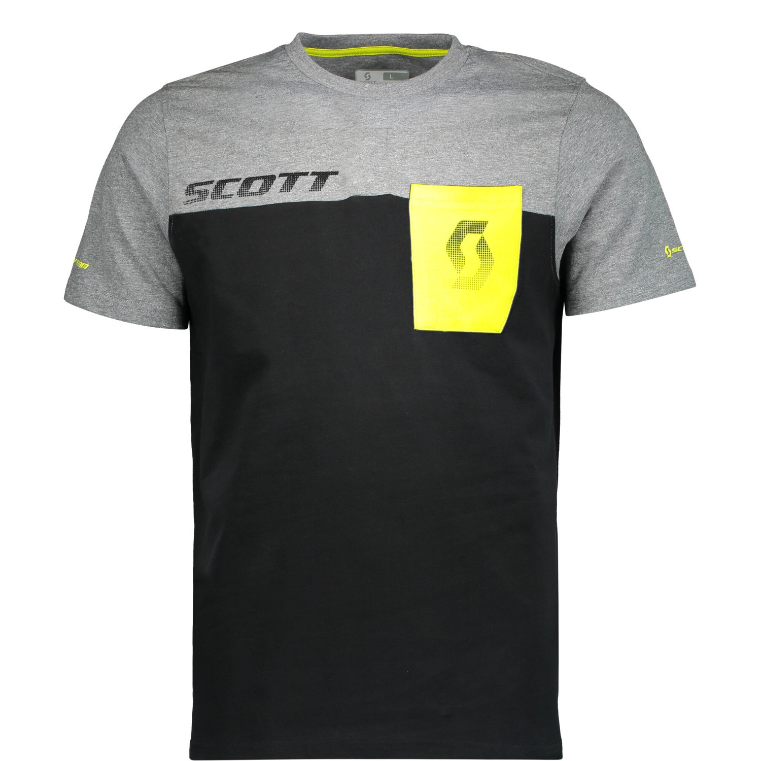 Scott T-Shirt Factory Team CO Noir/Gris foncé Melange