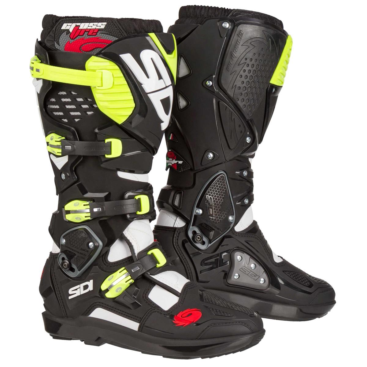 Sidi MX Boots Crossfire 3 SRS White/Black/Neon Yellow