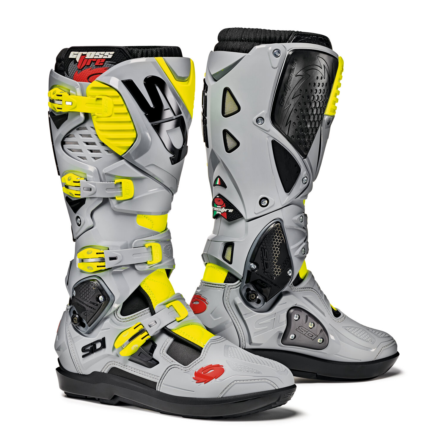 Sidi MX Boots Crossfire 3 SRS Black/Ash/Yellow Fluo