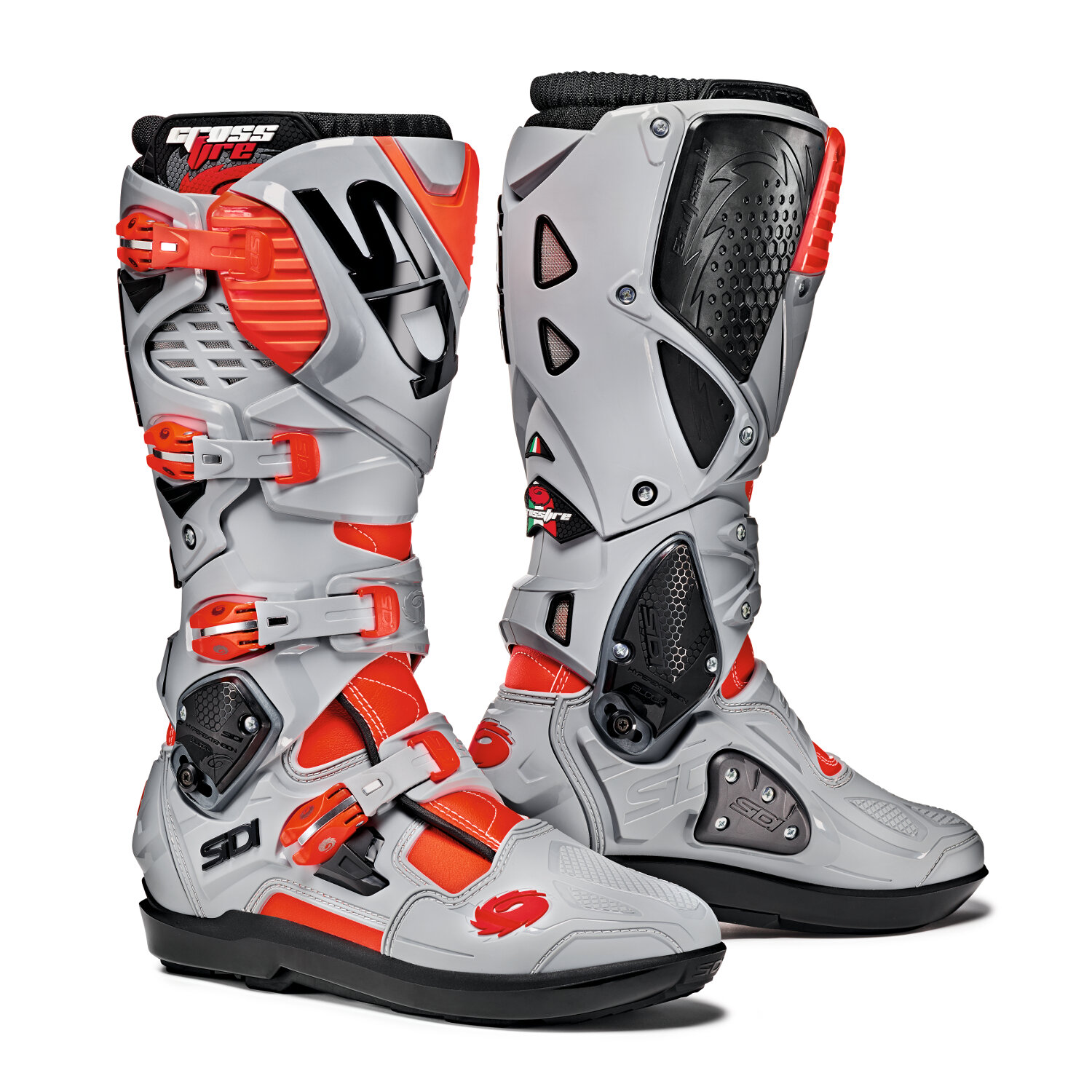 Sidi Bottes MX Crossfire 3 SRS Red Fluo/Ash