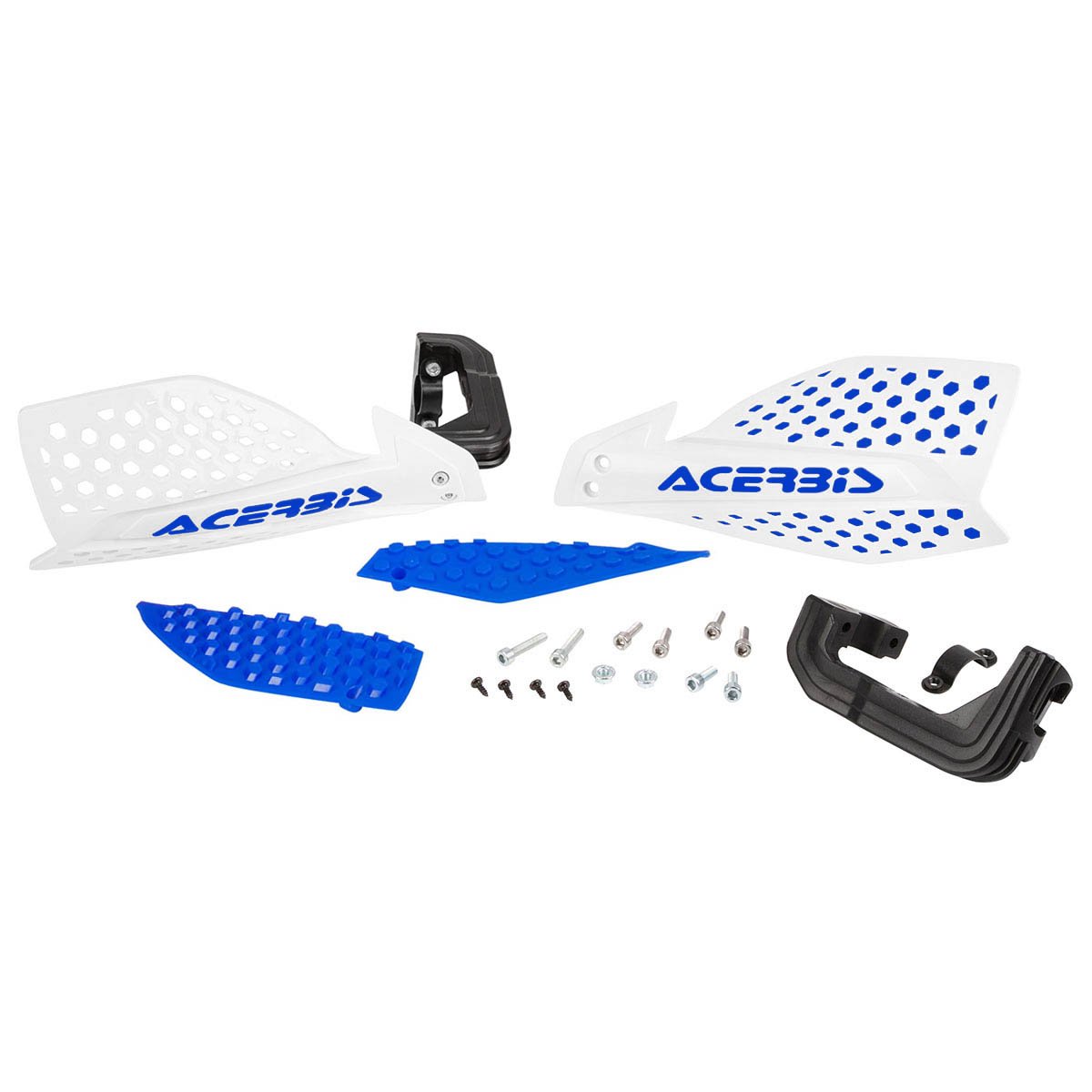 Acerbis Protège Mains X-Ultimate Blanc/Bleu, Kit de Montage inclus