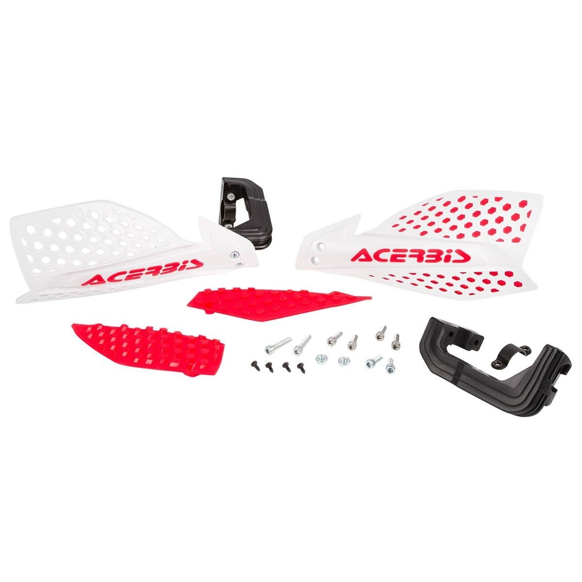 Acerbis Handguards X-Ultimate White/Red, Incl. Mounting Kit