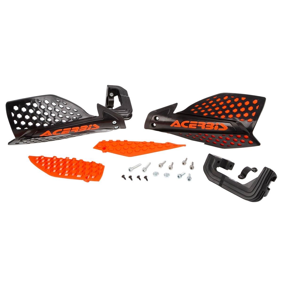 Acerbis Protège Mains X-Ultimate Noir/Orange, Kit de Montage inclus
