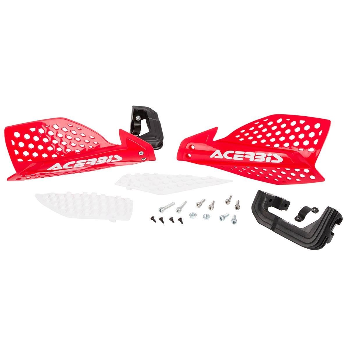 Acerbis Protège Mains X-Ultimate Rouge/Blanc, Kit de Montage inclus
