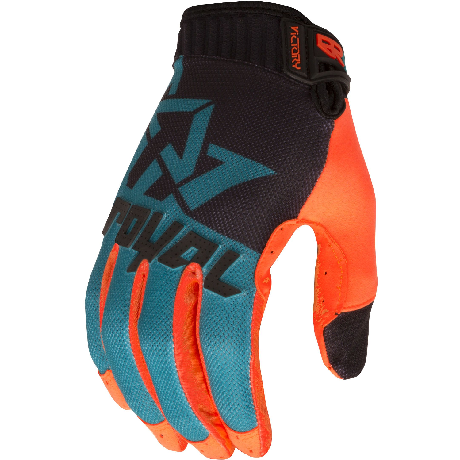Royal Racing Gloves Victory Black/Teal/Bright Orange