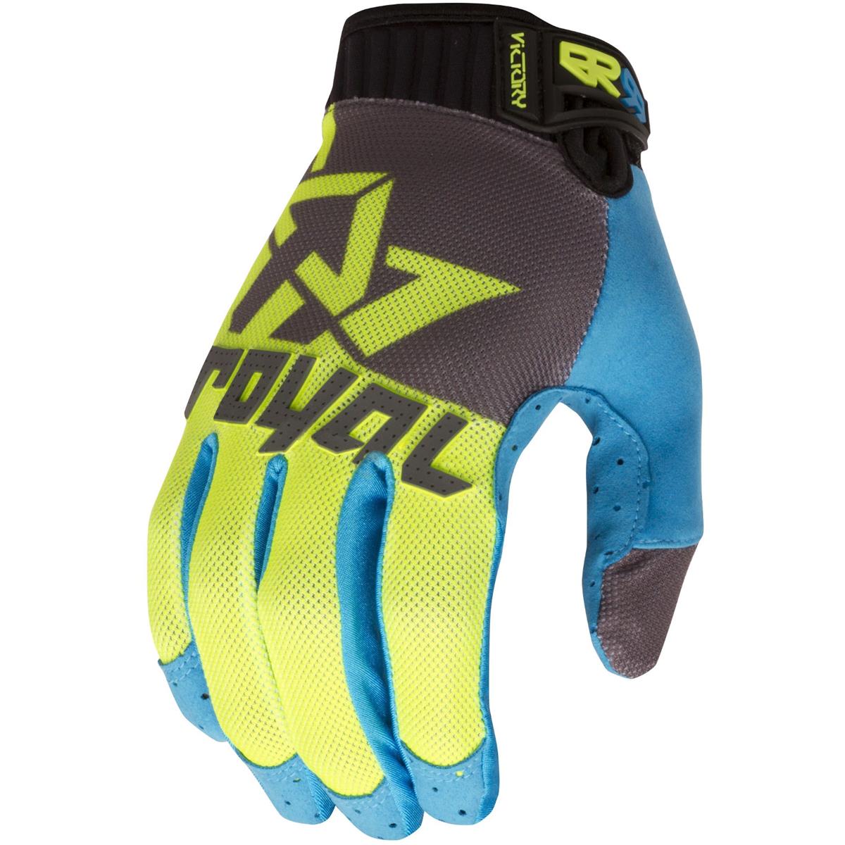 Royal Racing Gloves Victory Charcoal/Yellow/Cyan