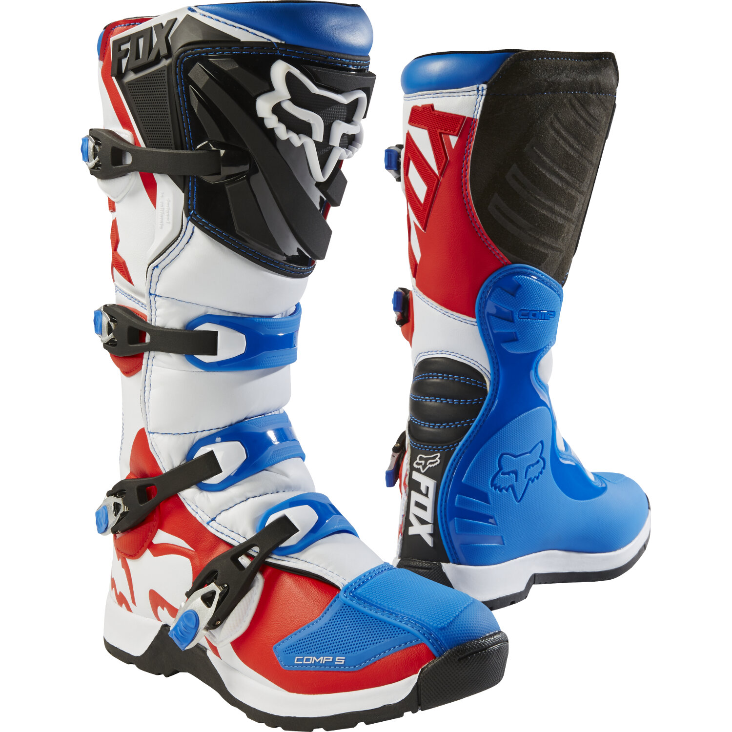 Fox Kids MX Boots Comp 5Y Blue/Red - Special Edition