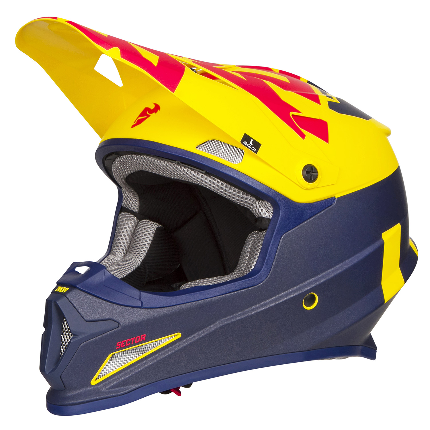 Thor Motocross-Helm Sector Level - Navy/Gelb