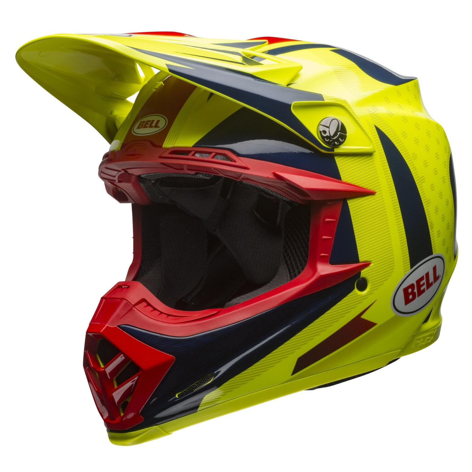 Bell Helm Moto-9 Carbon Flex Vice - Blau/Gelb