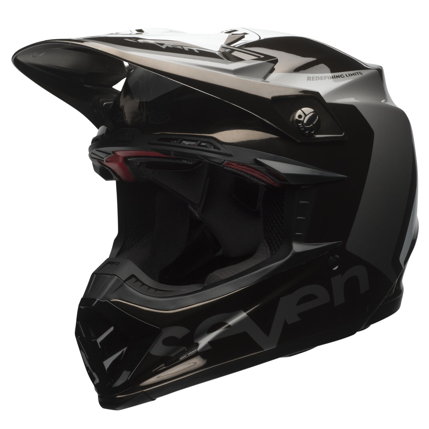 Bell Helm Moto-9 Carbon Flex Seven Rogue - Schwarz/Chrome