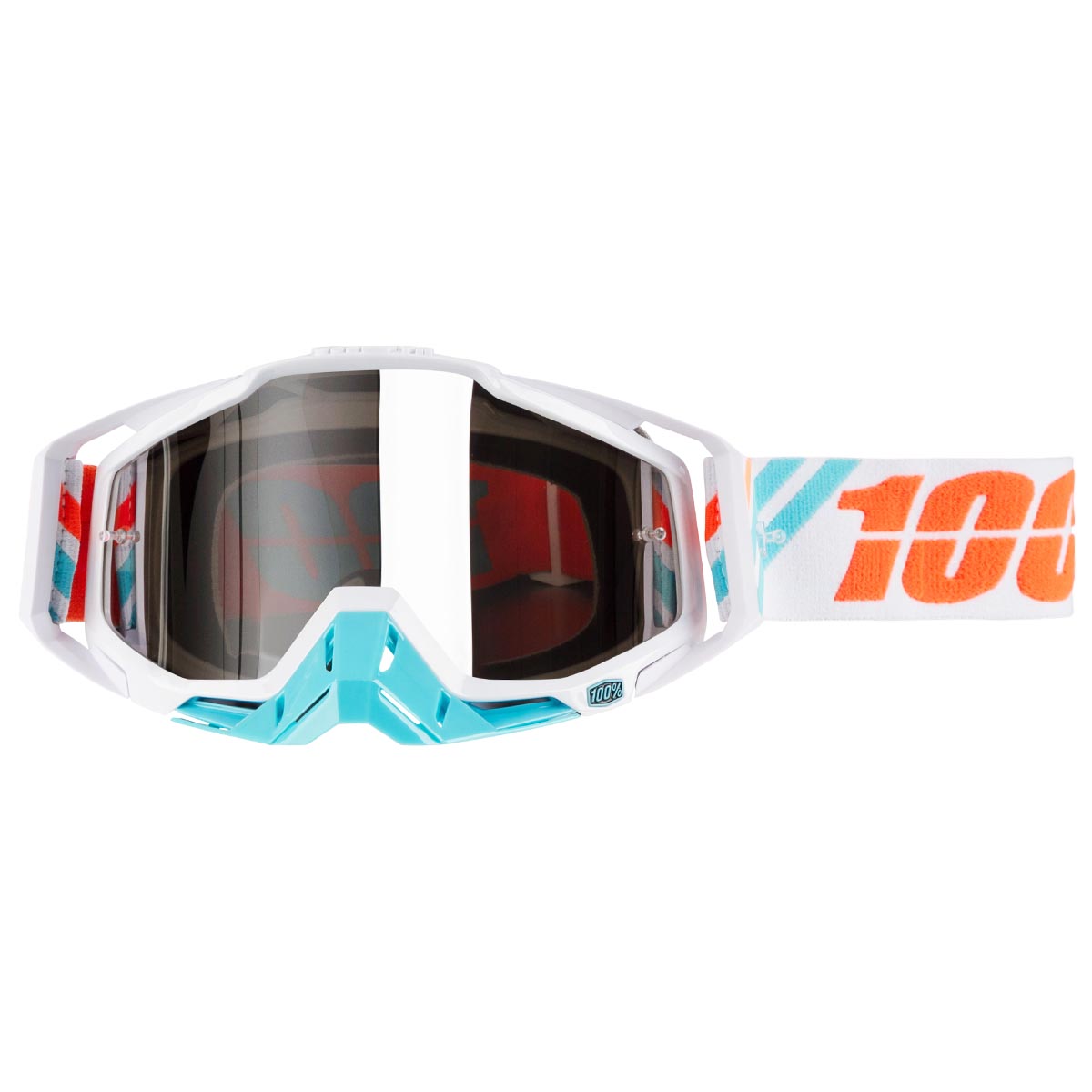 100% Crossbrille The Racecraft Calculus Ice - Silber verspiegelt Anti-Fog