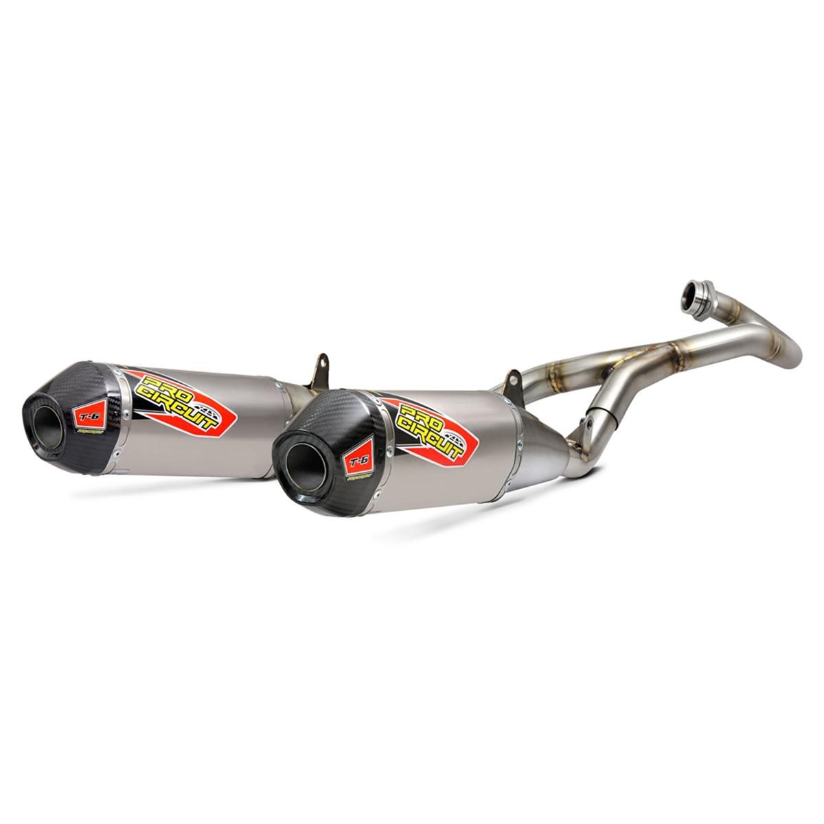 Pro Circuit Double Exhaust System T-6 Honda CRF 450 2017, Stainless Steel/Titan/Carbon