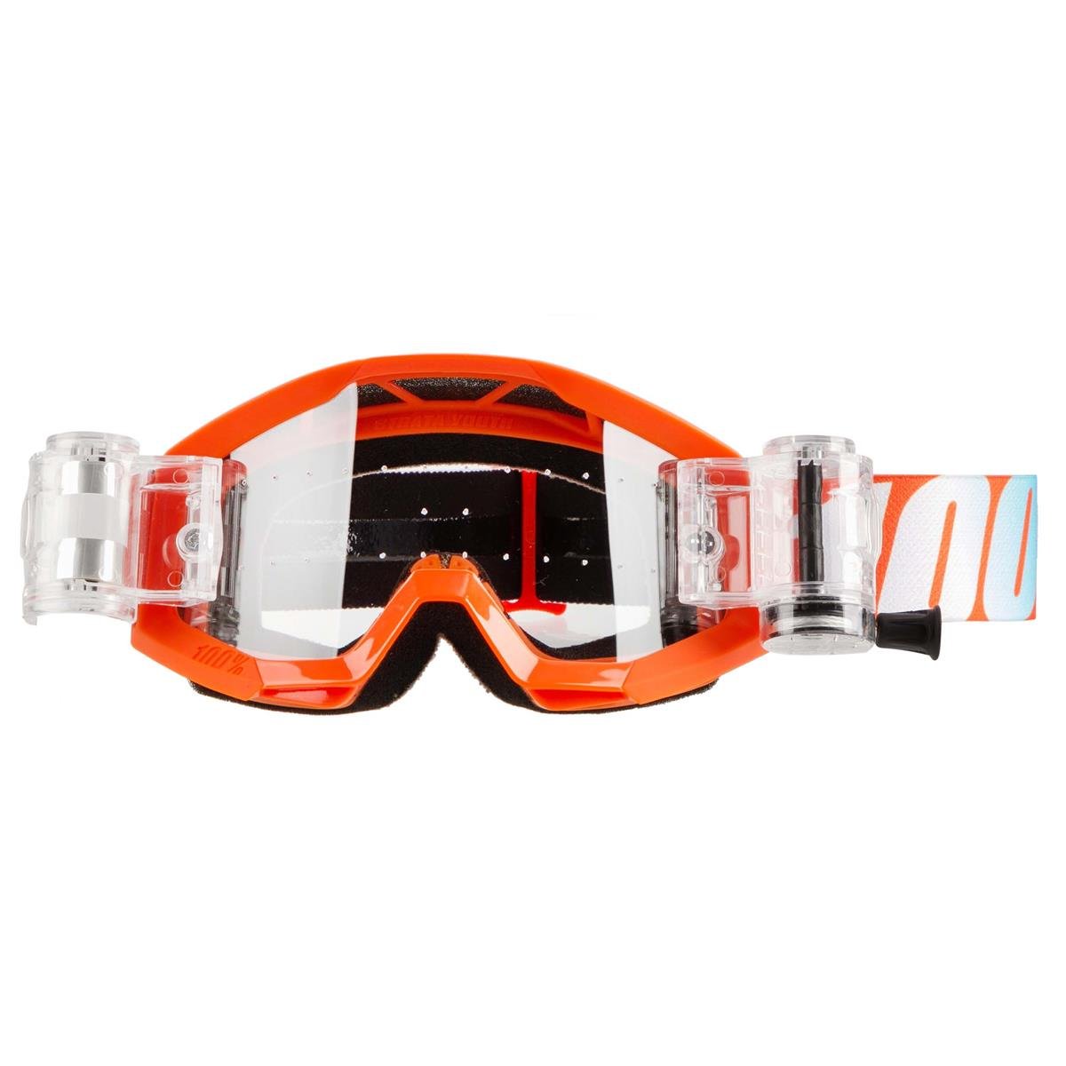 100% Kids Goggle Strata with Roll Off System, Orange