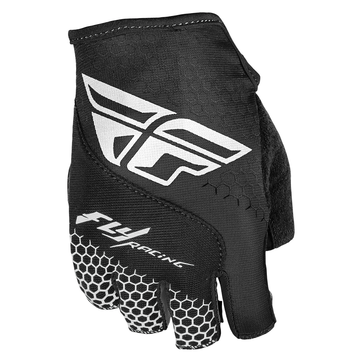 Fly Racing Gloves Short Finger Lite Fingerless Black/White