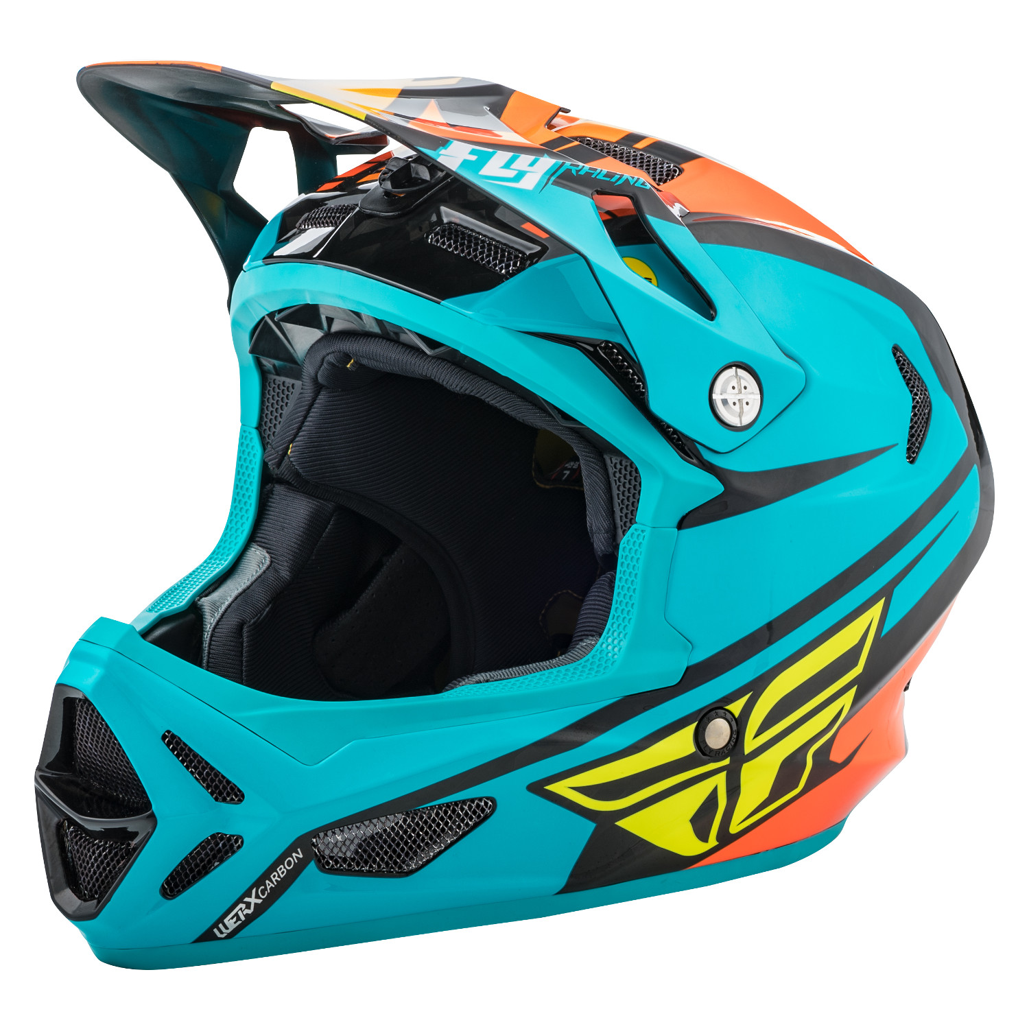 2022 Fly Racing Rayce Adult Downhill MTB Helmet Black/Blue 