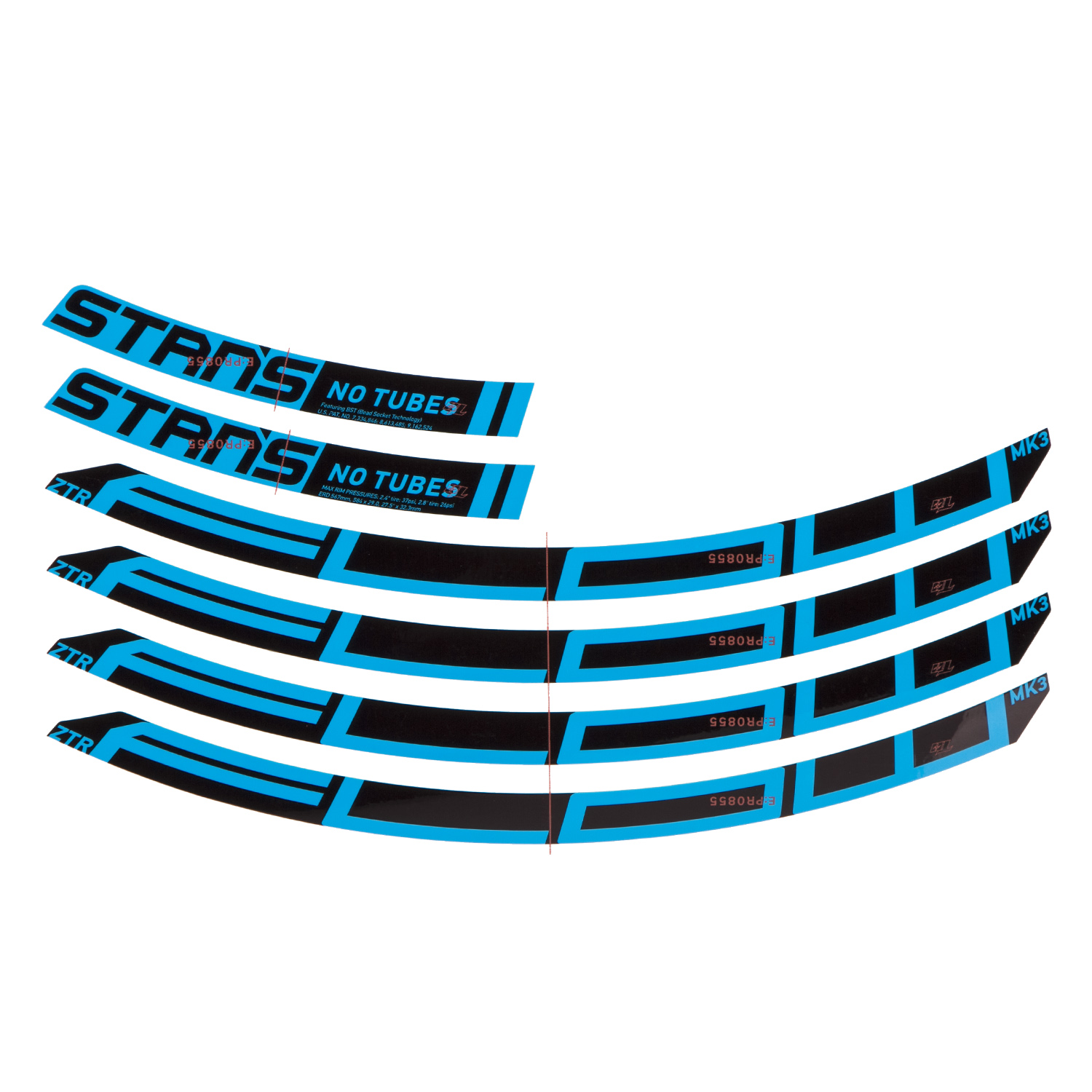 Stan's NoTubes Rim Stickers ZTR Flow For ZTR Flow MK3, 27.5 Inch, Blue