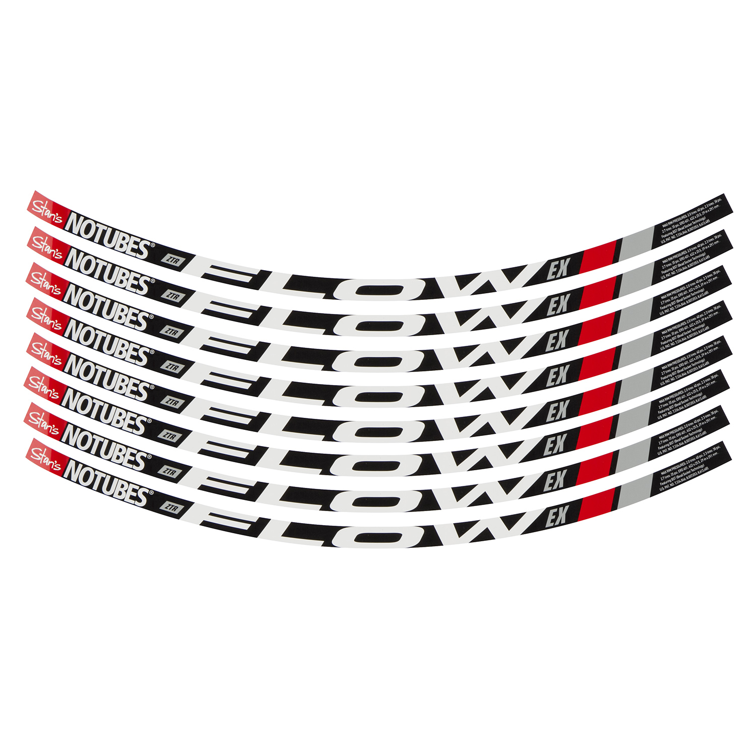 Stan's NoTubes Rim Sticker Kit ZTR Flow Red, for one Wheel Set, for ZTR Flow 2015, 29 Inch