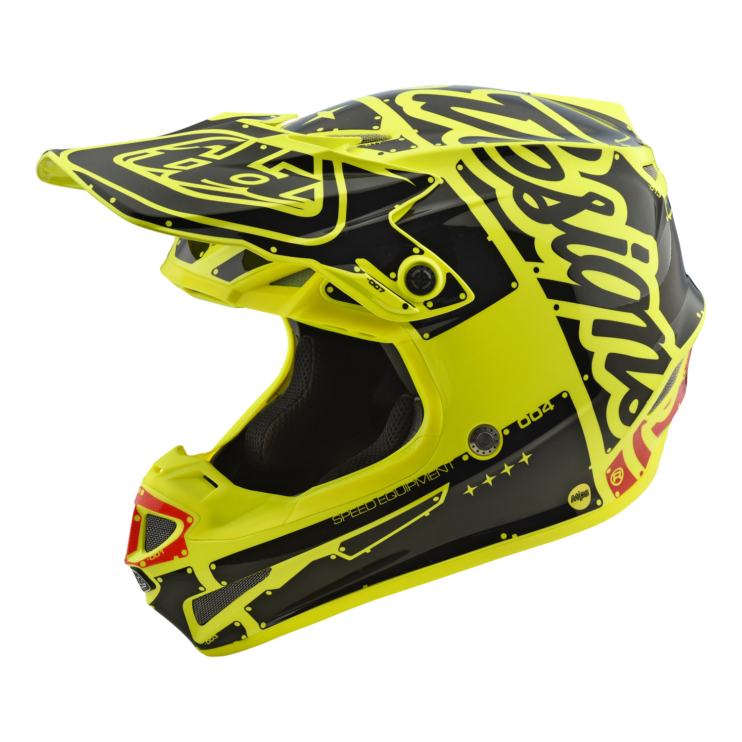 Troy Lee Designs Motocross-Helm SE4 Polyacrylite MIPS Factory - Gelb