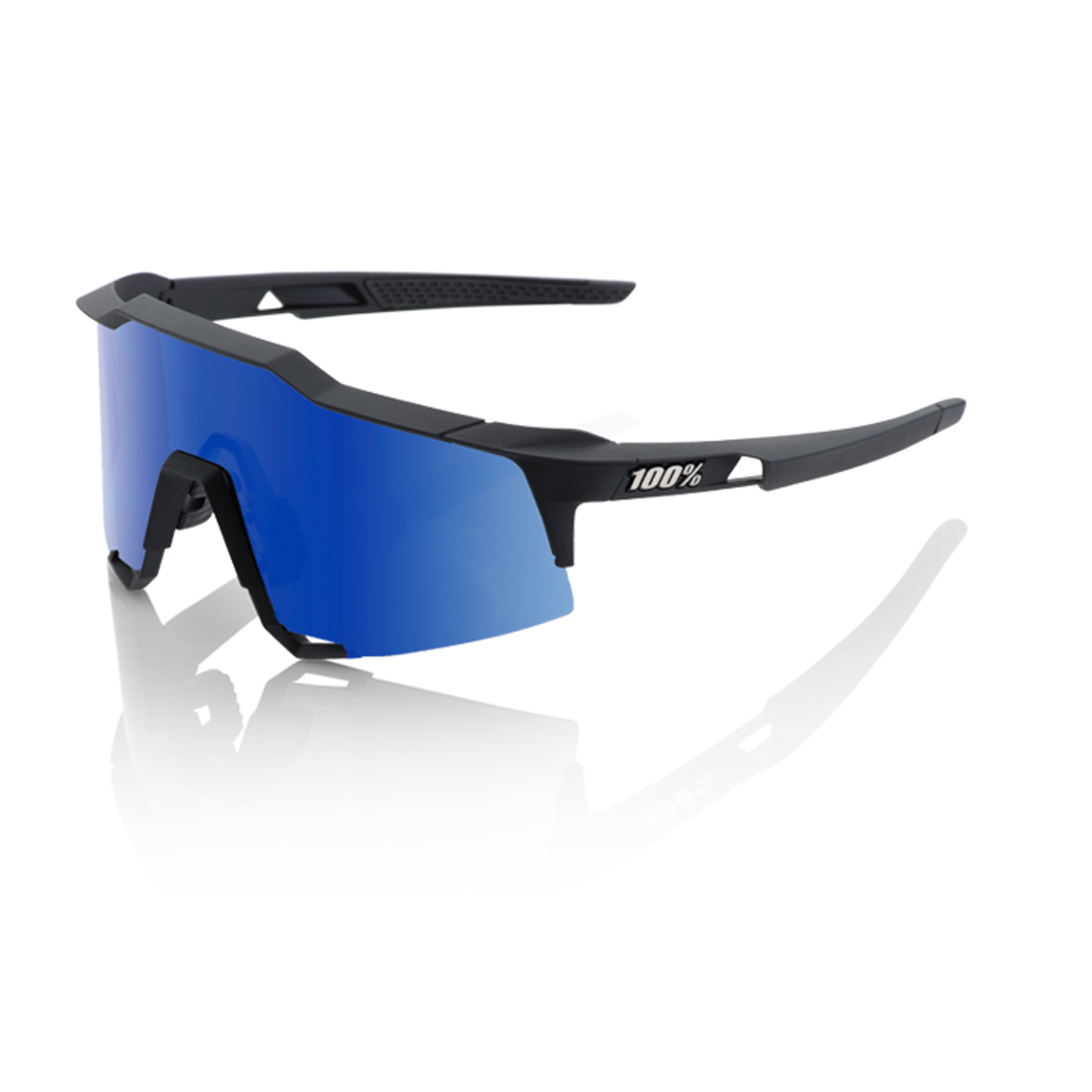 100% Sport Glasses The Speedcraft Tall Soft Tact Black, Ice Mirror