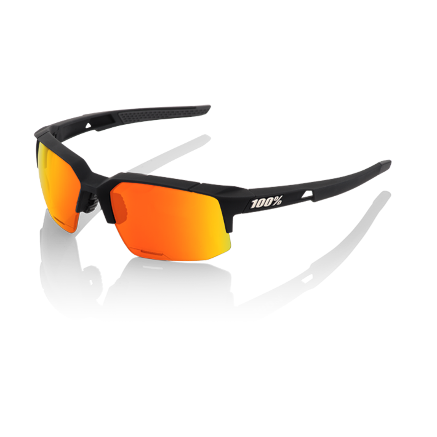 100% Sportbrille Speedcoupe Soft Tact Black, HD Red Multilayer-Hiper Lens