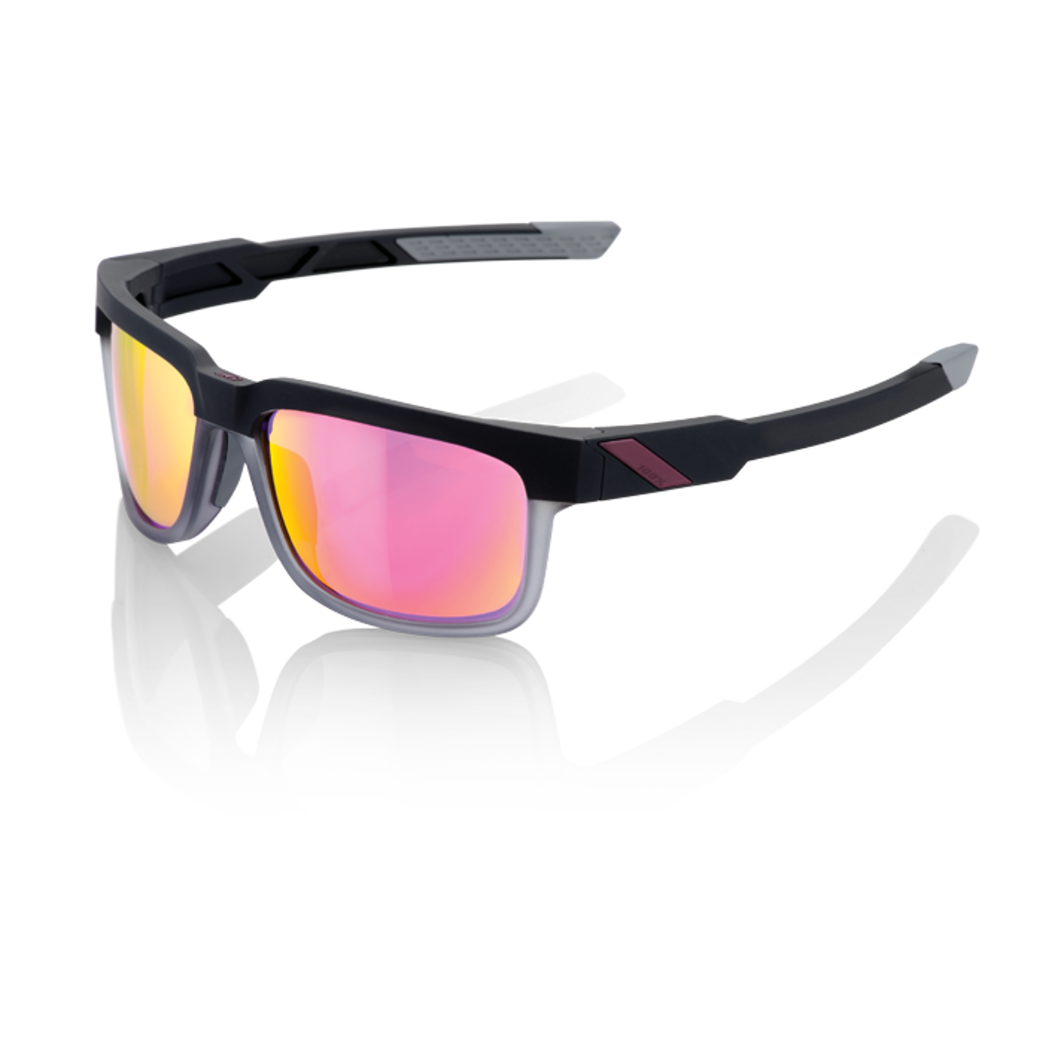 100% Sportbrille Type-S Soft Tact Graphite - Violett verspiegelt
