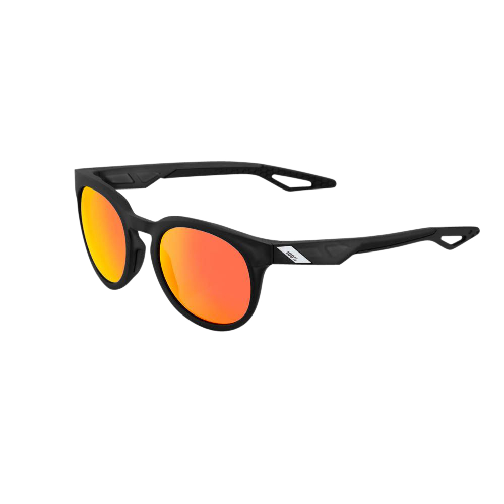100% Sport Glasses Campo Matt Crystal Black, HD Red Multilayer Mirror/Hiper Lens