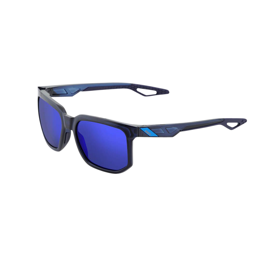100% Sport Glasses Centric Polished Translucent Blue - Electric Blue Mirror