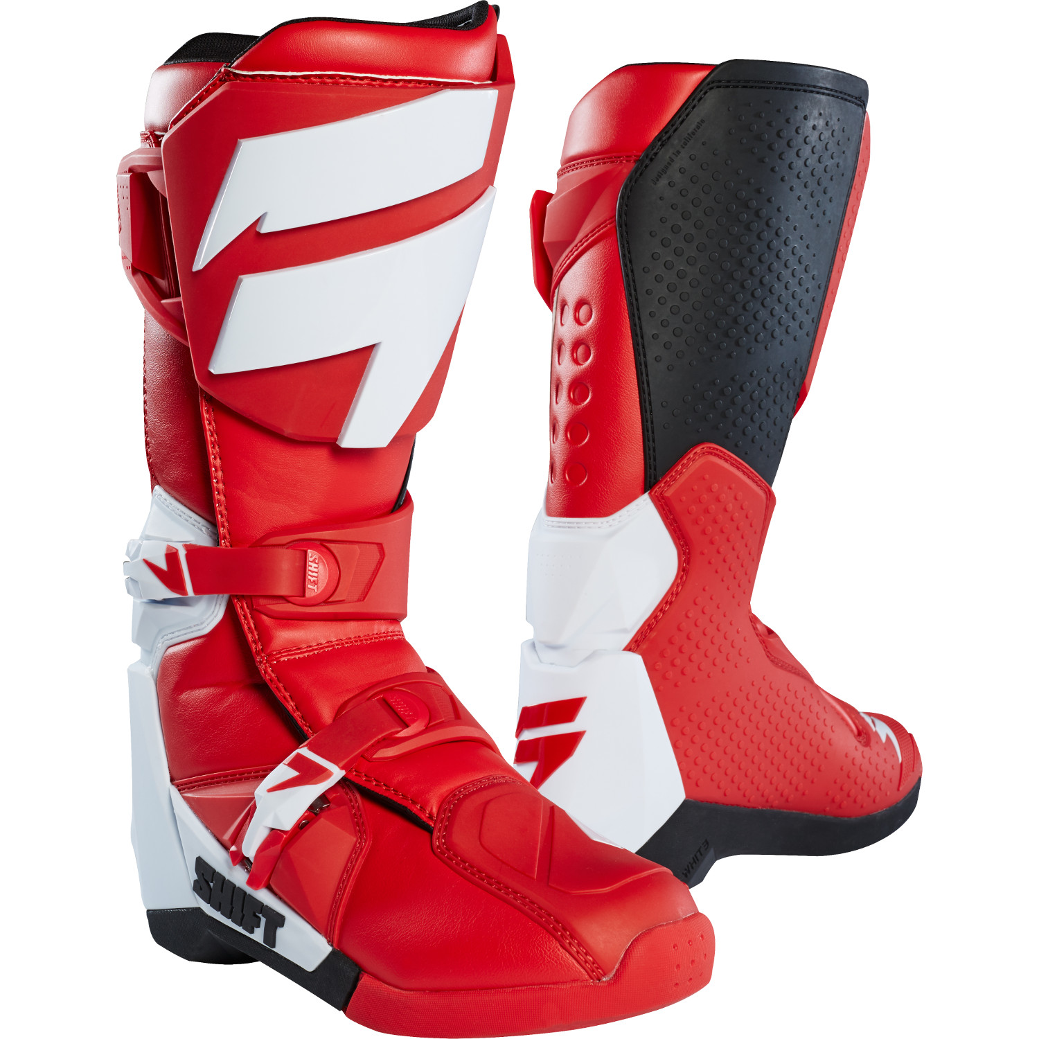 Shift Motocross-Stiefel Whit3 Label Rot