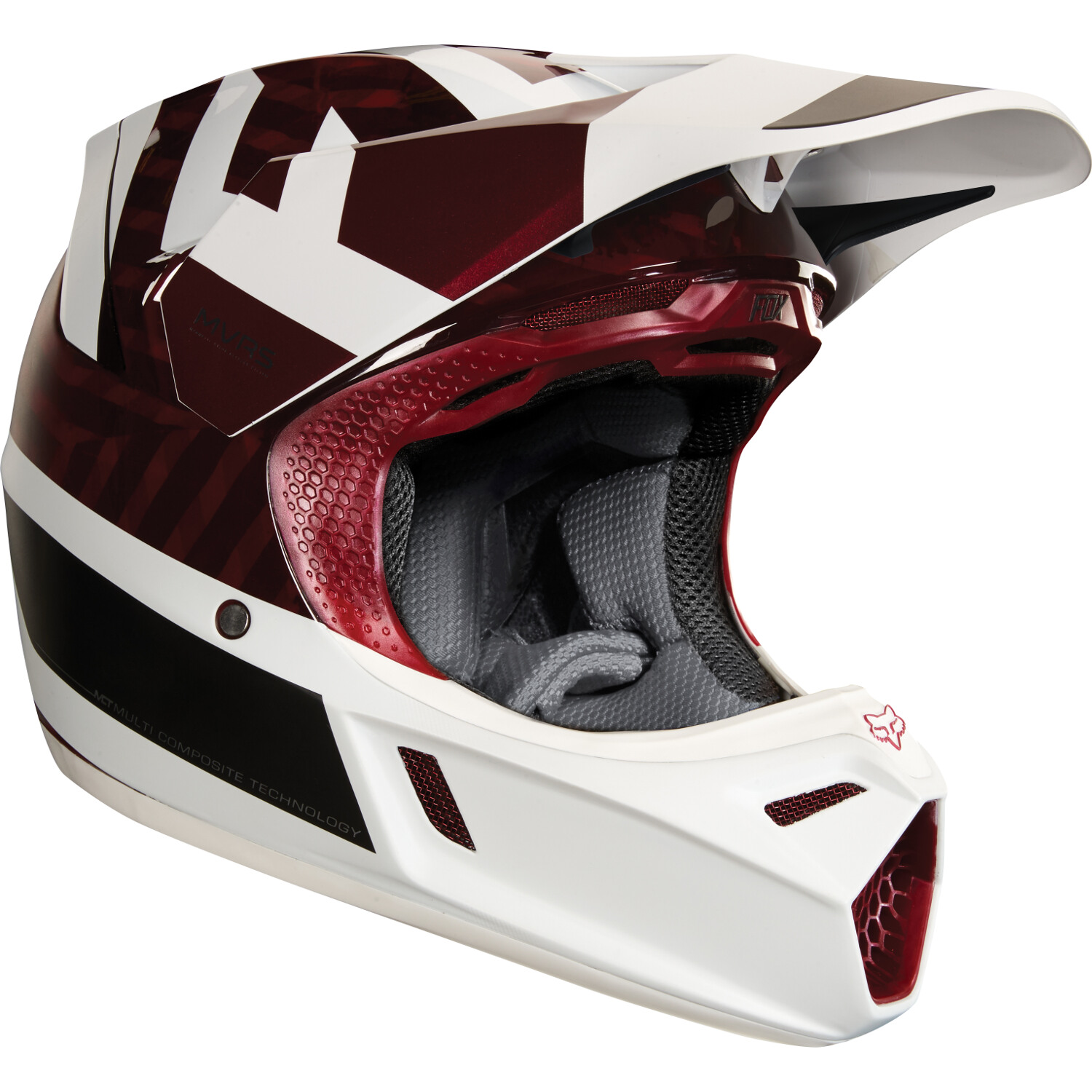 Fox Helmet V3 MVRS Preest - Dark Red