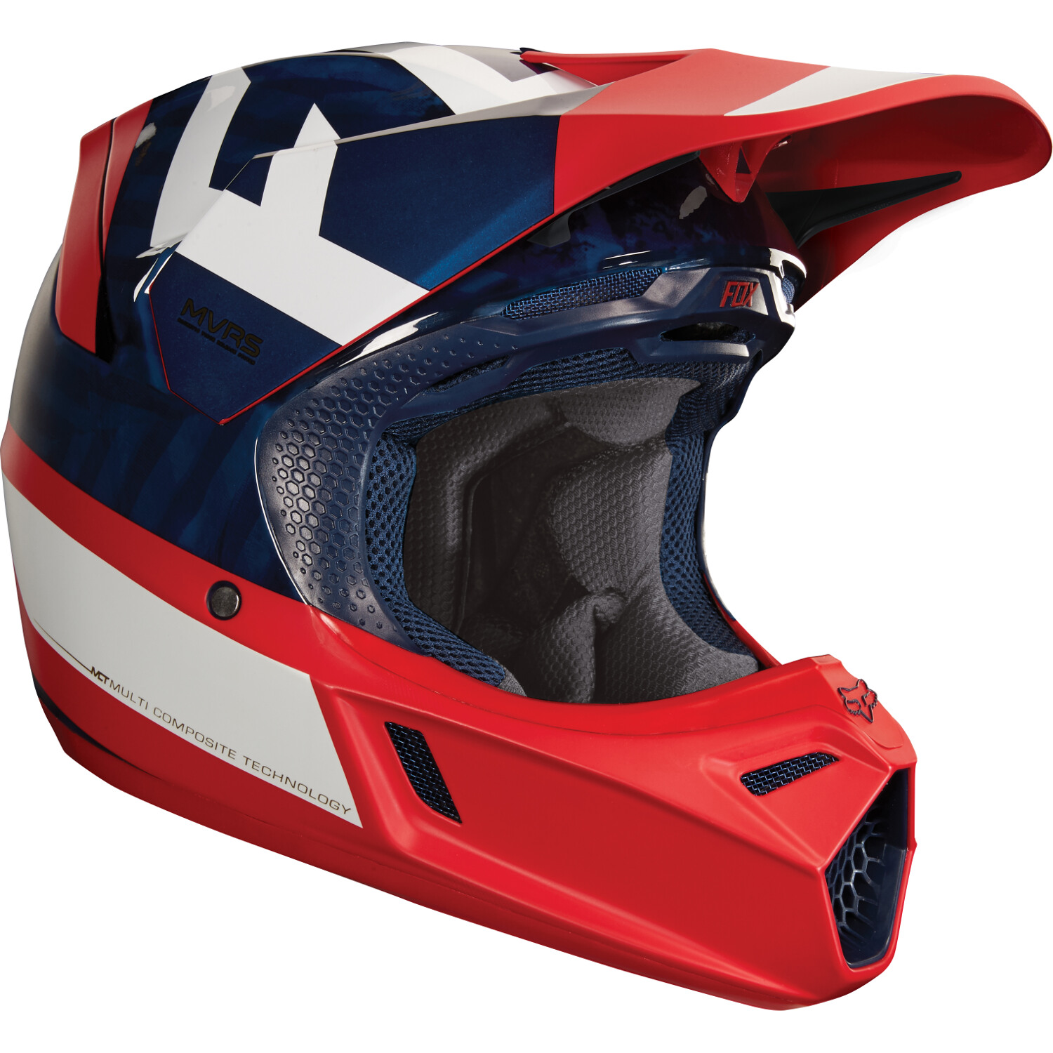 Fox Helmet V3 MVRS Preest - Navy/Red