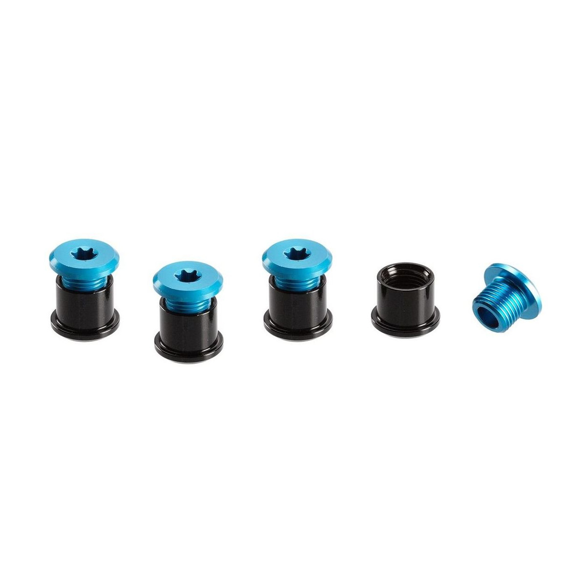 E*thirteen Kit Viti Corona  Blue, Aluminium, T25 6 mm Screws/ T30 7,5 mm Nuts, 4 pcs each