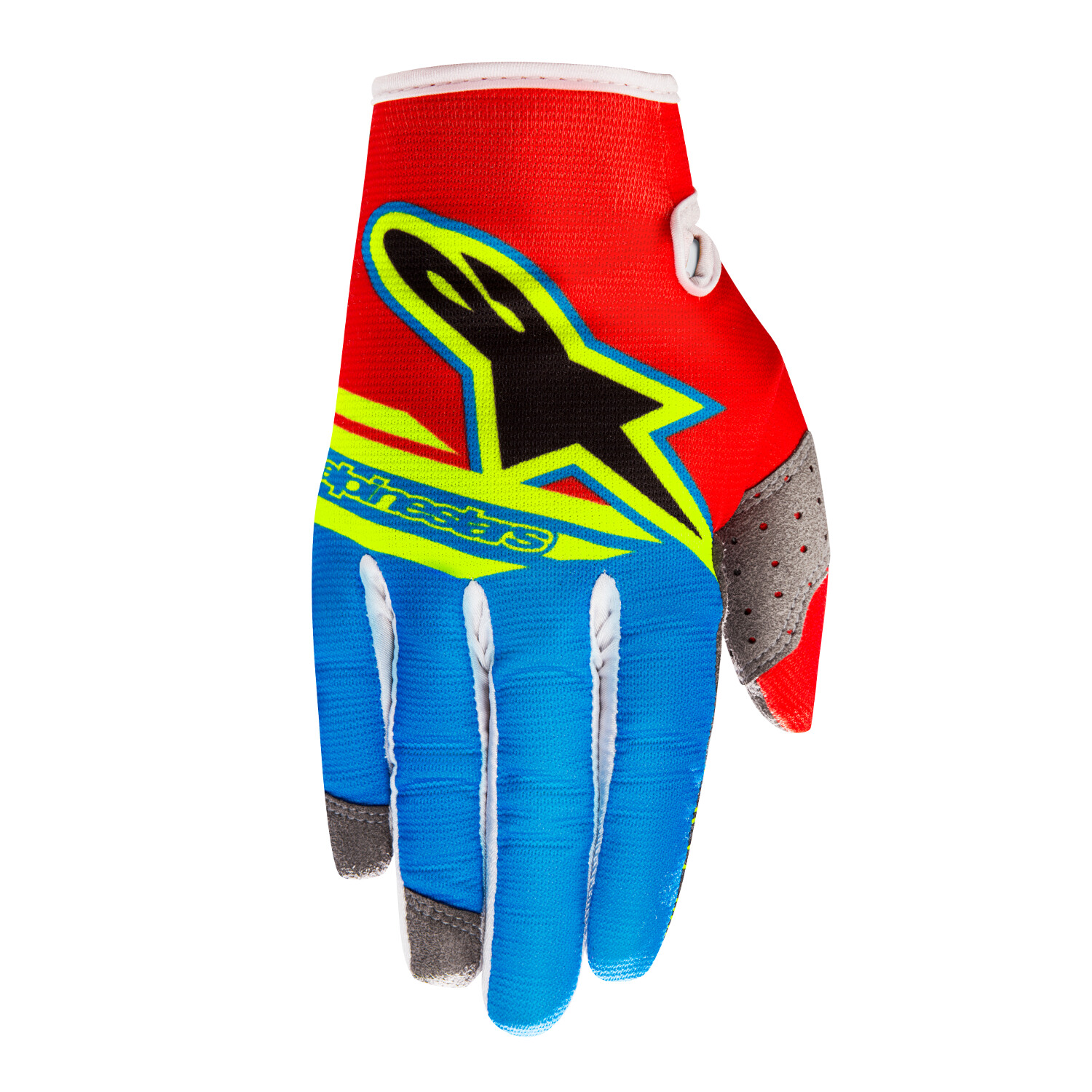 Alpinestars Gloves Radar Flight Red/Aqua/Yellow Fluo - Union Limited Edition