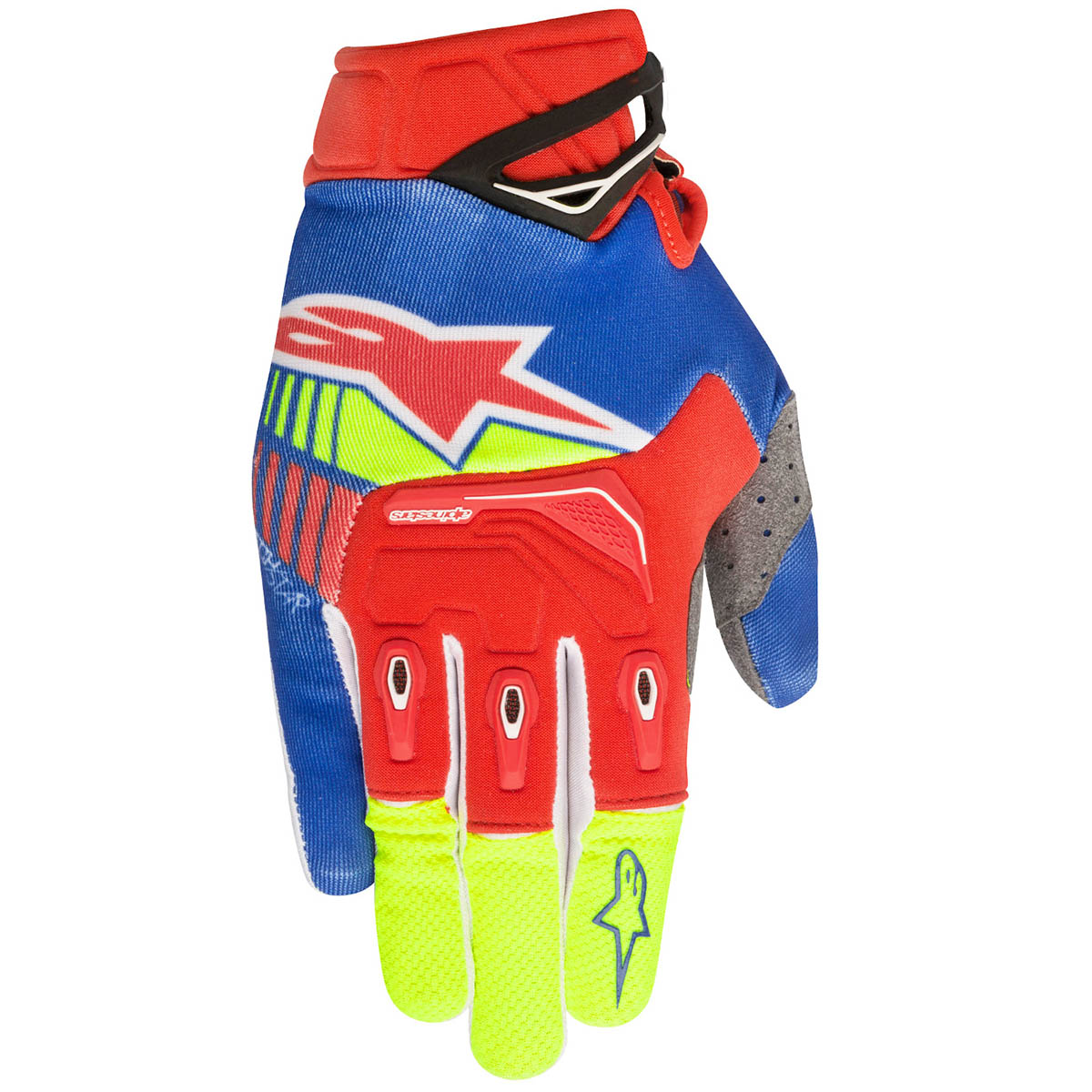 Alpinestars Gloves Techstar Blue/Red/Yellow Fluo