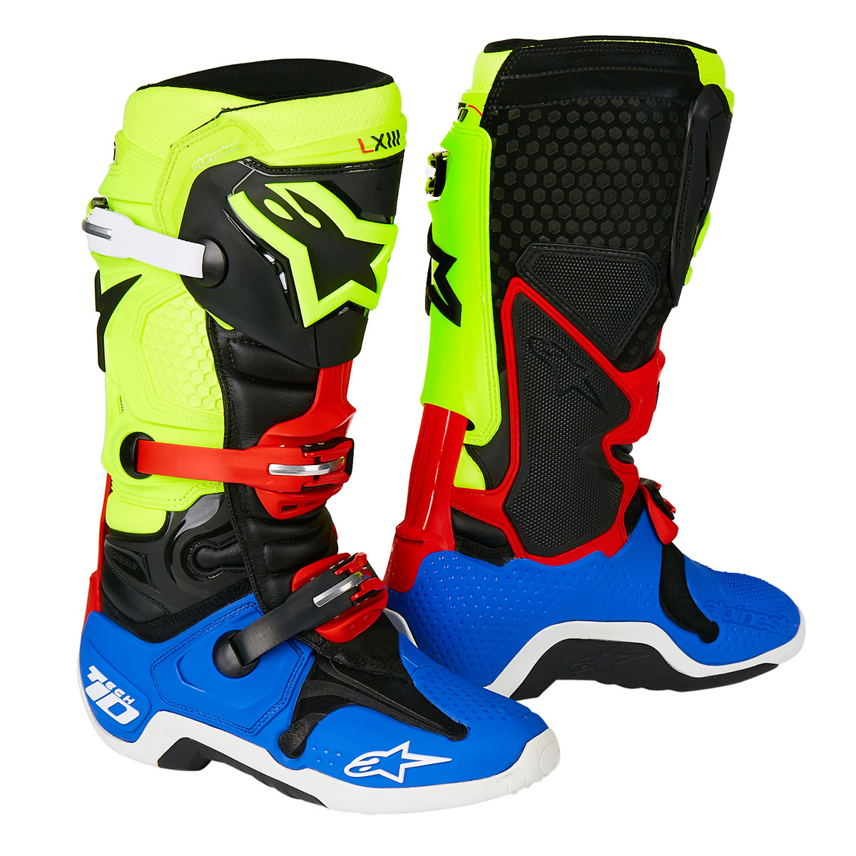 Alpinestars MX Boots Tech 10 Black/Yellow Fluo/Blue