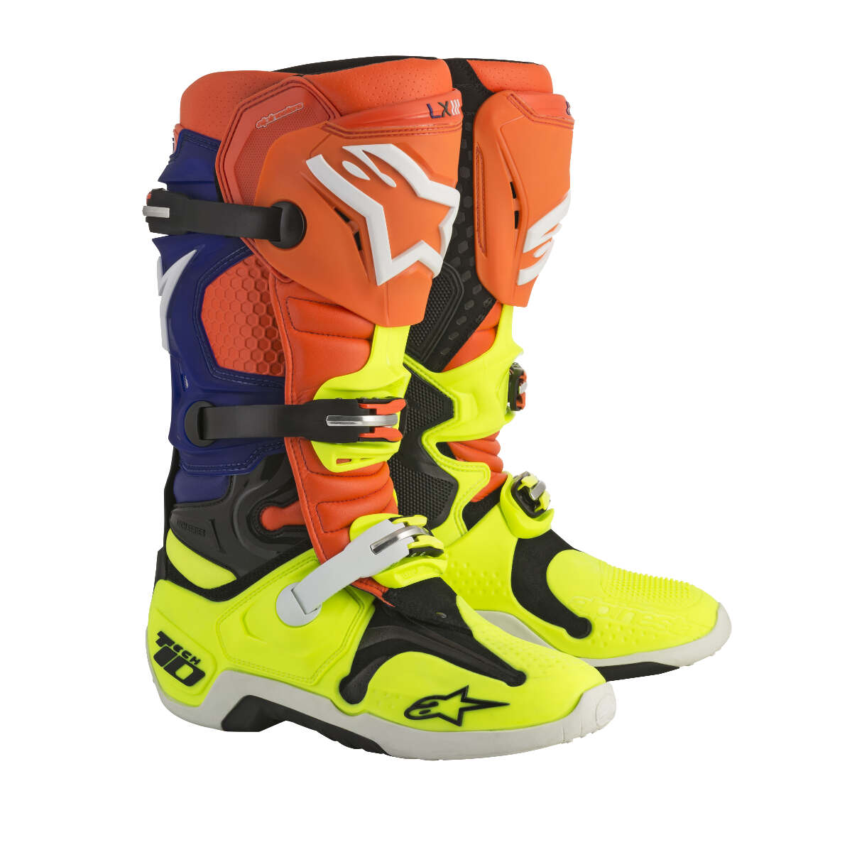 Alpinestars MX Boots Tech 10 Orange Fluo/Blue/White