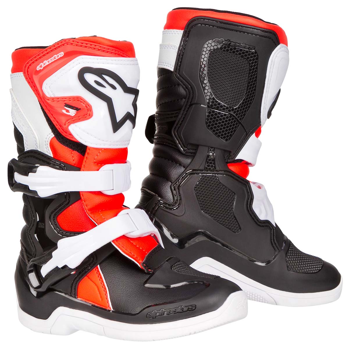 Alpinestars Kids MX Boots Tech 3 S Black/White/Red Fluo