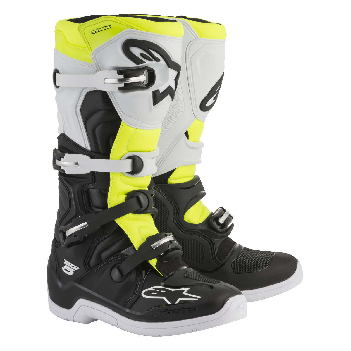 Alpinestars MX Boots Tech 5 Black/White/Yellow Fluo