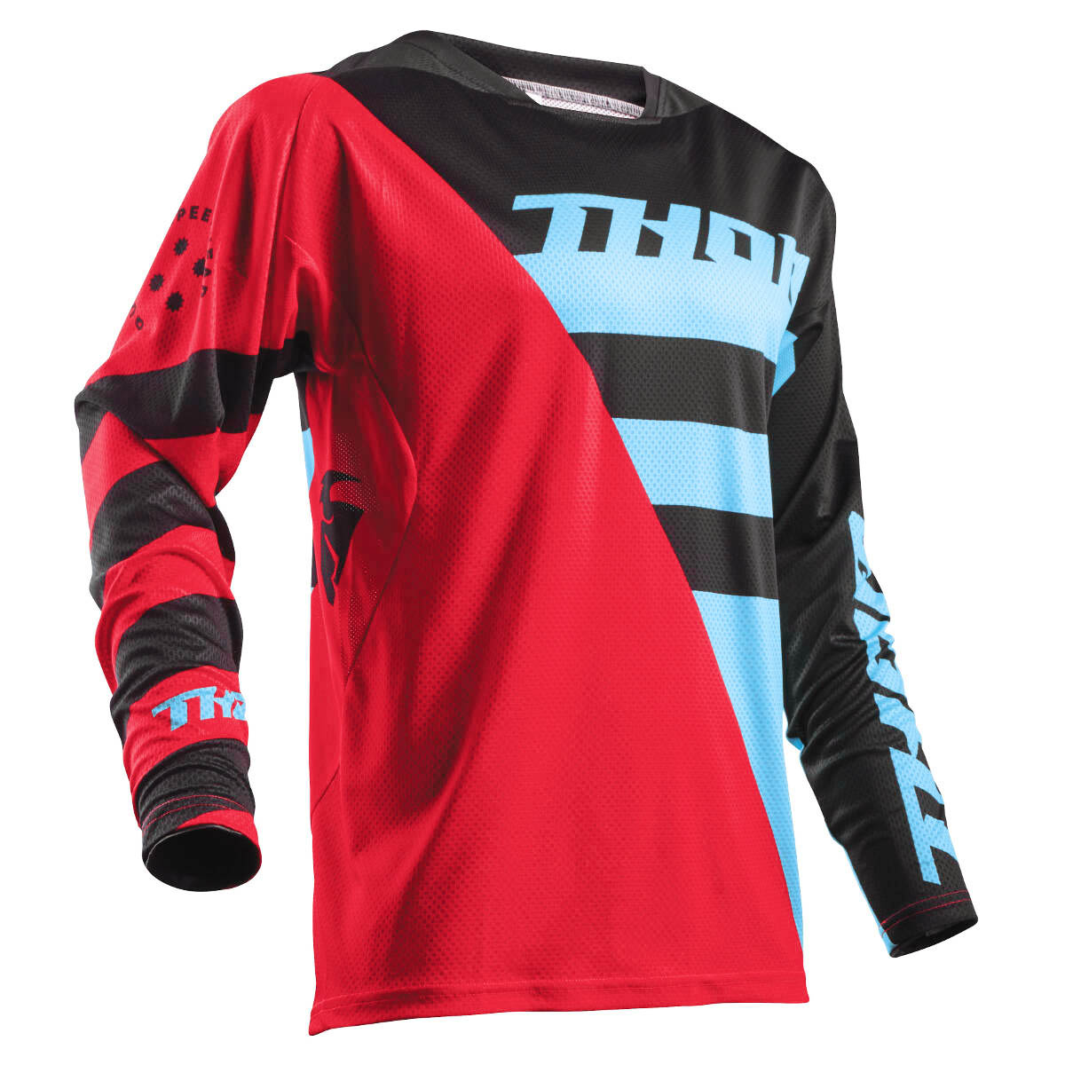 Thor Maillot MX Fuse Air Rive Red/Powder Blue/Black