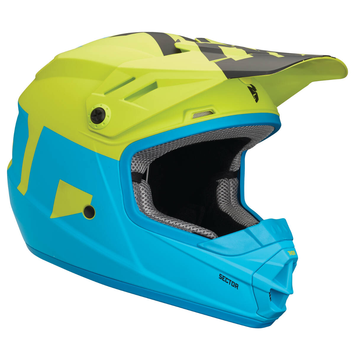 Thor Kids Helmet Sector Level - Electric Blue/Lime