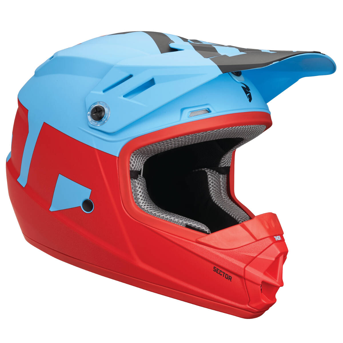 Thor Kids Helmet Sector Level - Powder Blue/Red