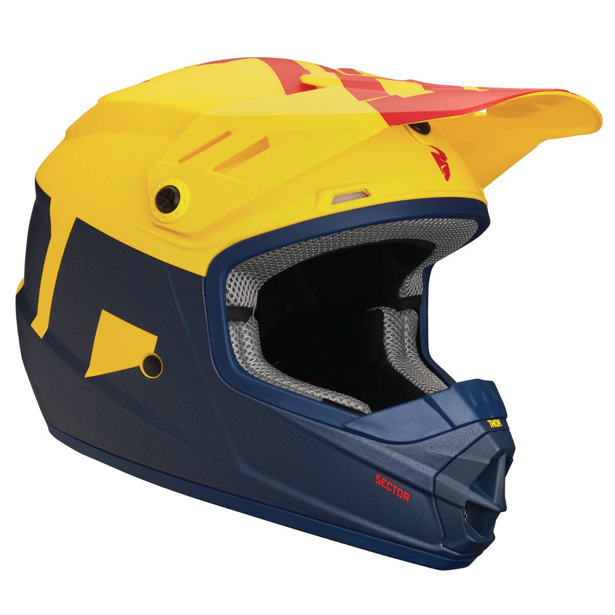 Thor Enfant Casque MX Sector Level - Navy/Yellow