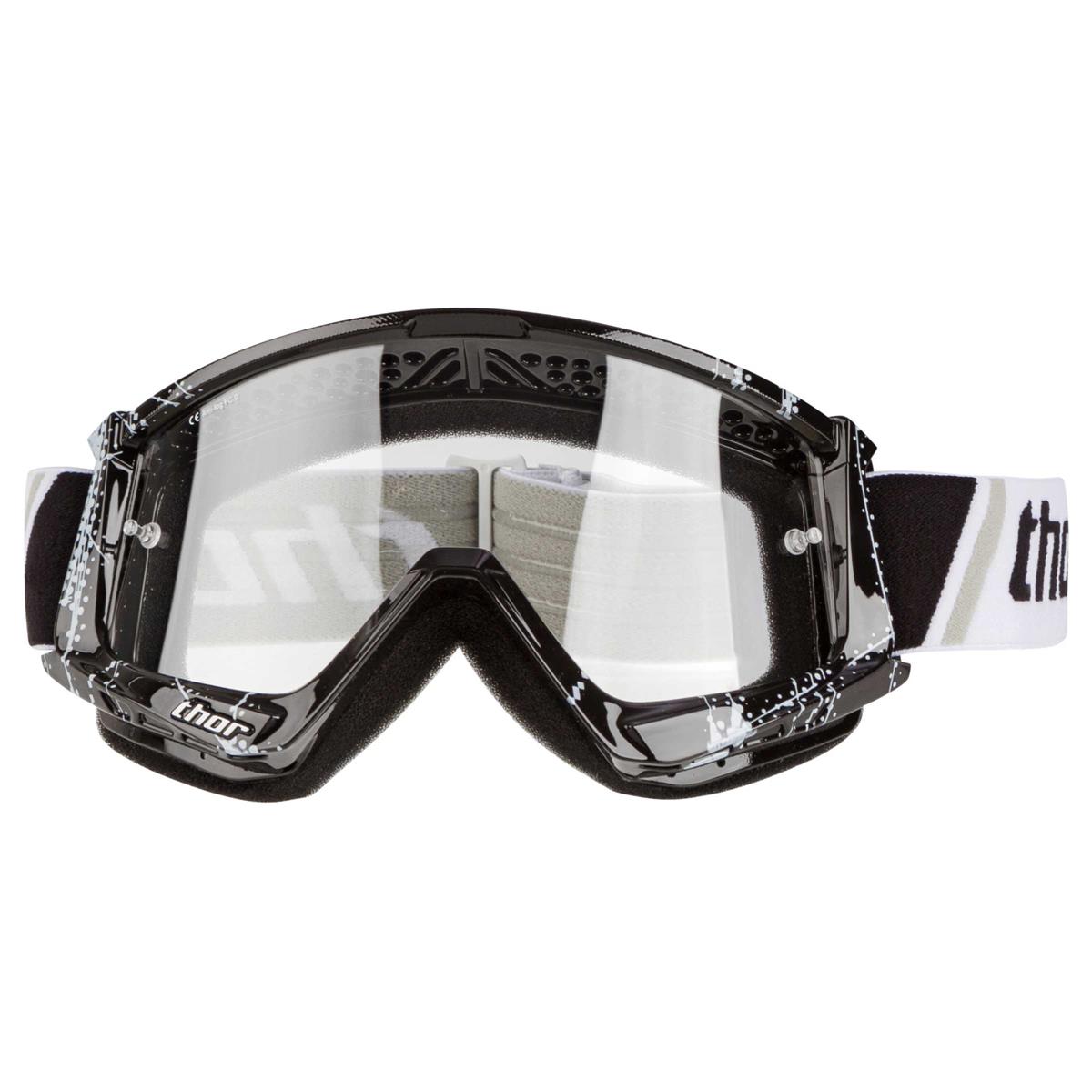 Thor Crossbrille Combat Web - Schwarz/Weiß - Klar Anti-Fog