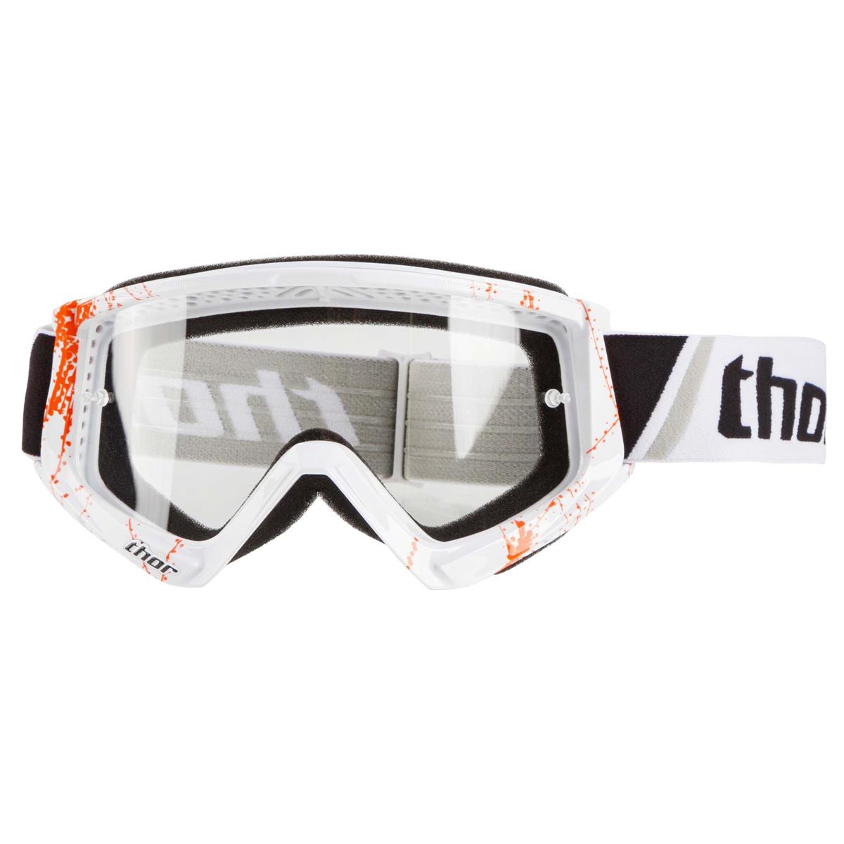 Thor Crossbrille Combat Web - Orange/Weiß - Klar Anti-Fog