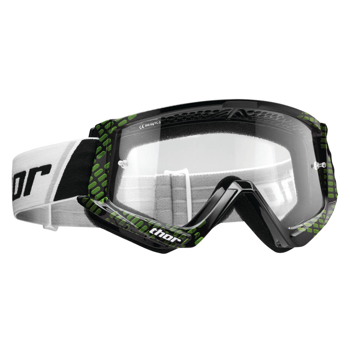 Thor MX Goggle Combat Cap - Black/Lime Anti-Fog
