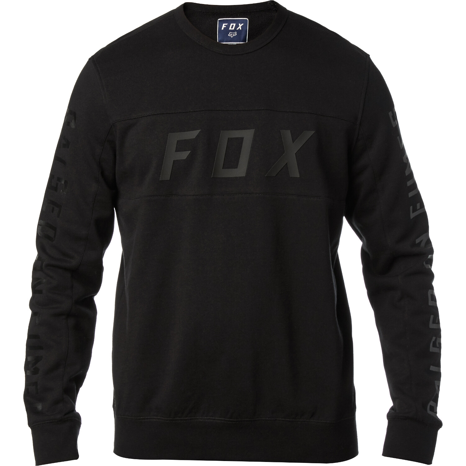 Fox Fleece Pullover Rhodes Crew Black