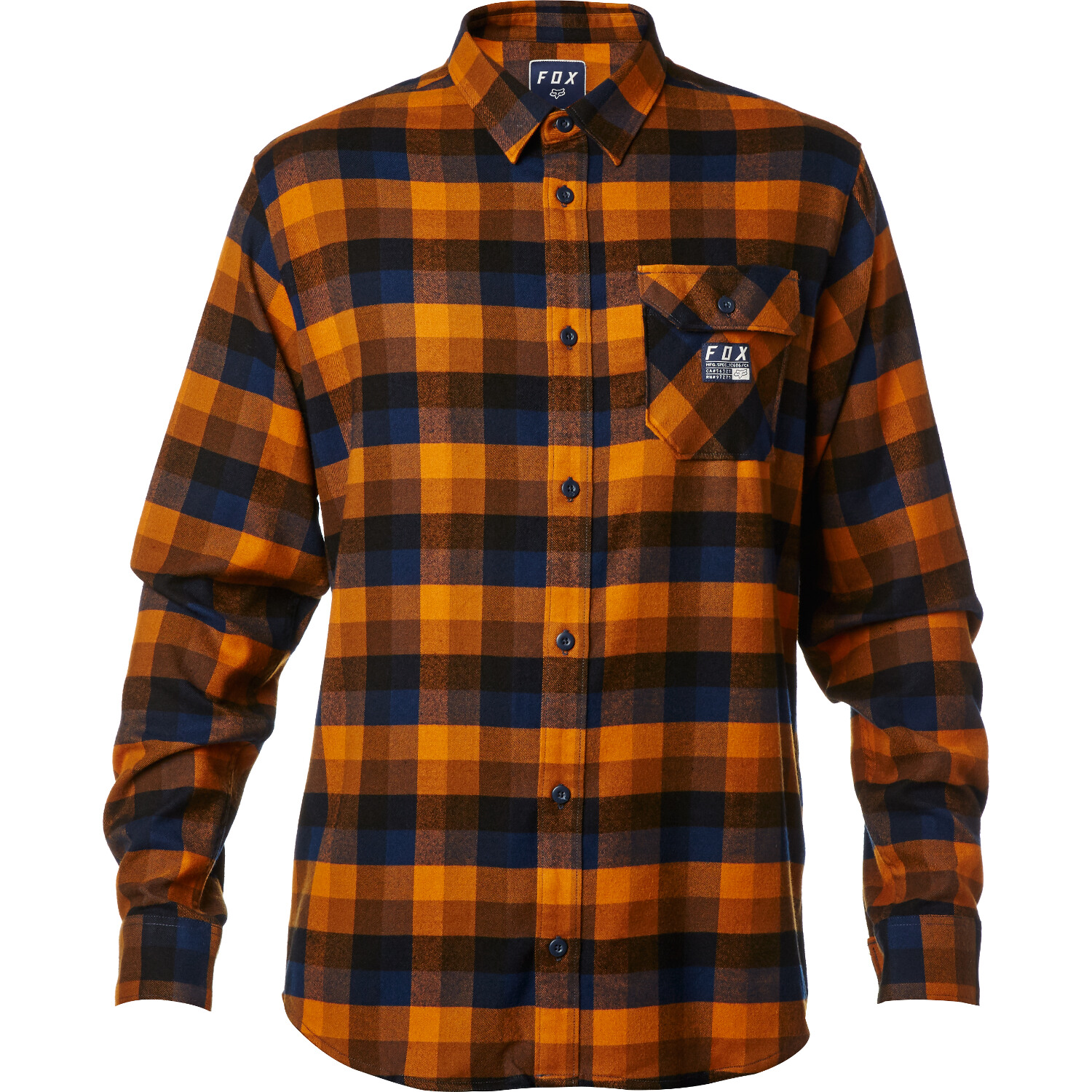 Fox Flannel Shirt Long Sleeve Rovar Orange