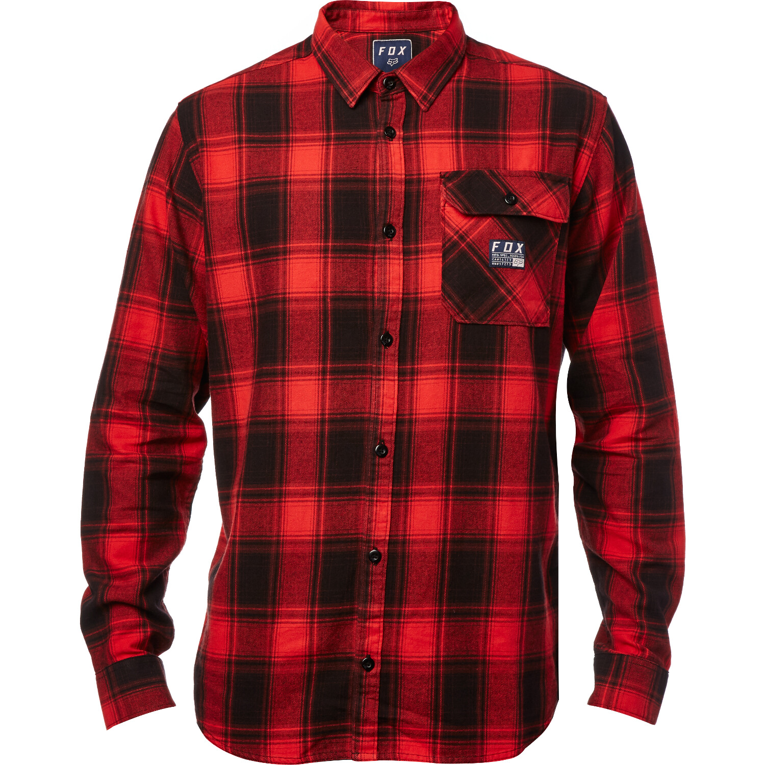 Fox Flannel Shirt Long Sleeve Voyd Black/Red