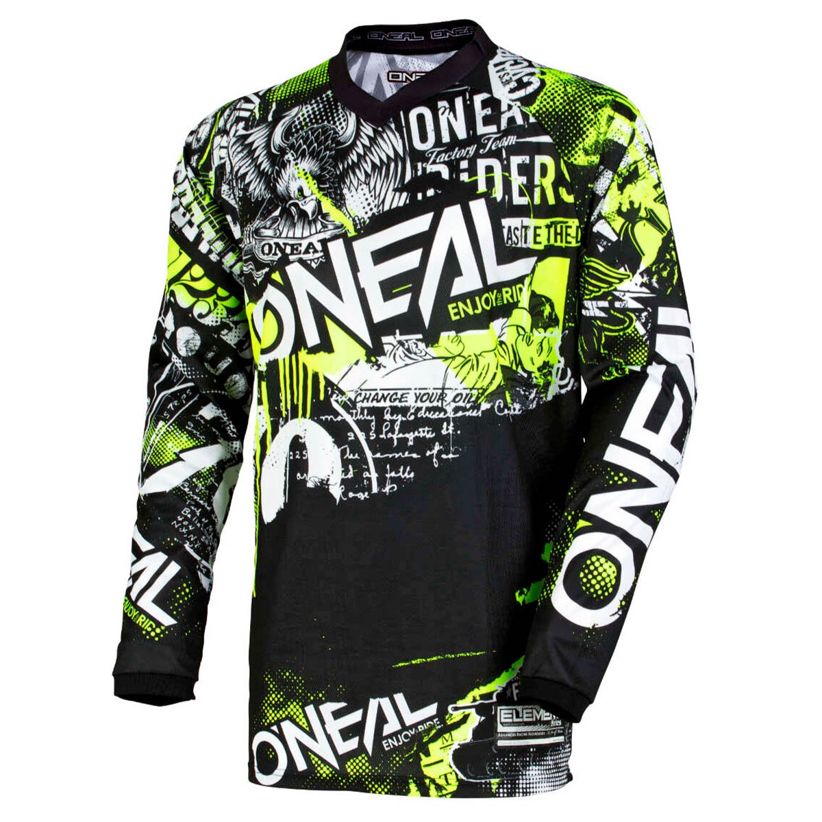 O'neal ONEAL Element RW mens LARGE motocross jersey 0028-404 org/blk 