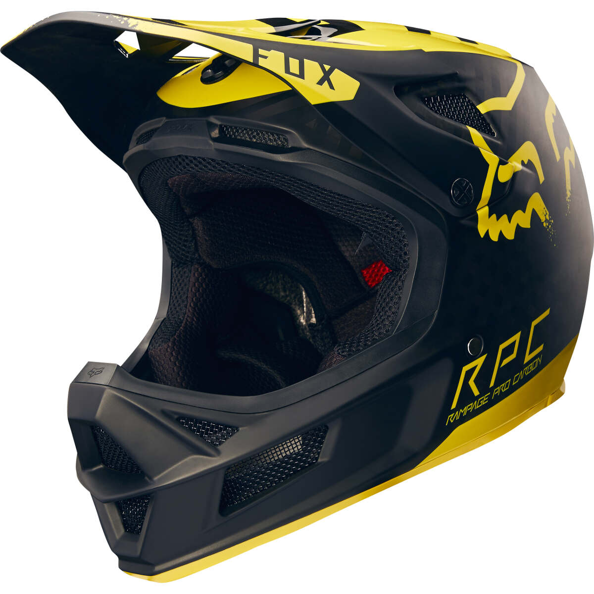 Fox Downhill MTB Helmet Rampage Pro Carbon Moth - Black/Yellow